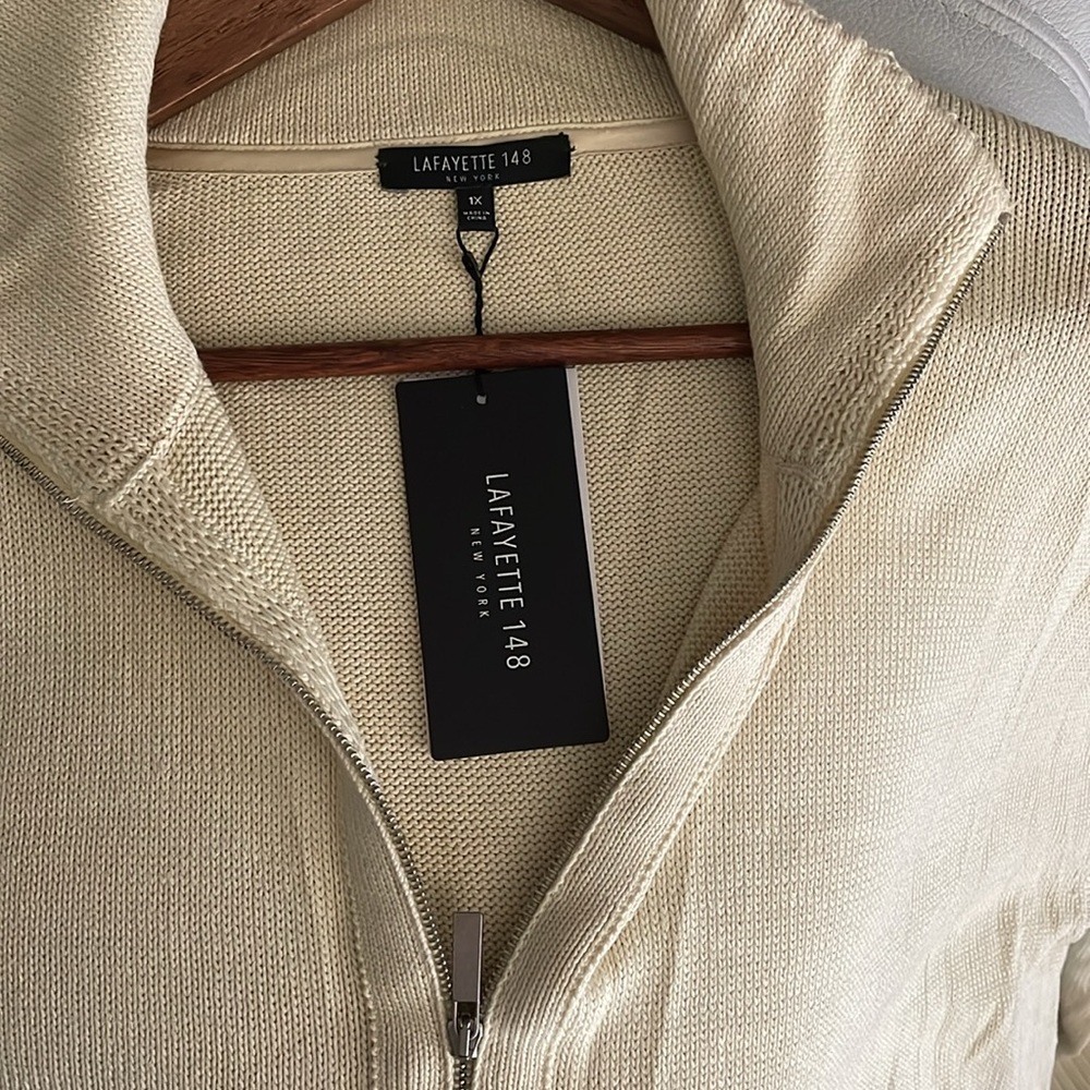 Lafayette 148‎ Silk Cotton Cardigan Sweater Size 1X - Picture 12 of 16